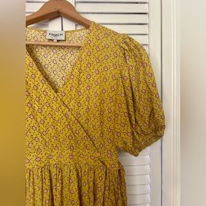 FRNCH Paris Yellow & Pink Floral Tiered Maxi Dress